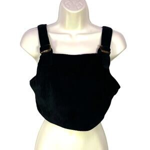 Vintage Y2k Forever 21 medium corduroy crop black whimsygoth‎ grunge schoolgirl
